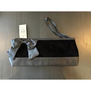 Ann Taylor LOFT Wristlet / Bag Black Velvet Y2K New